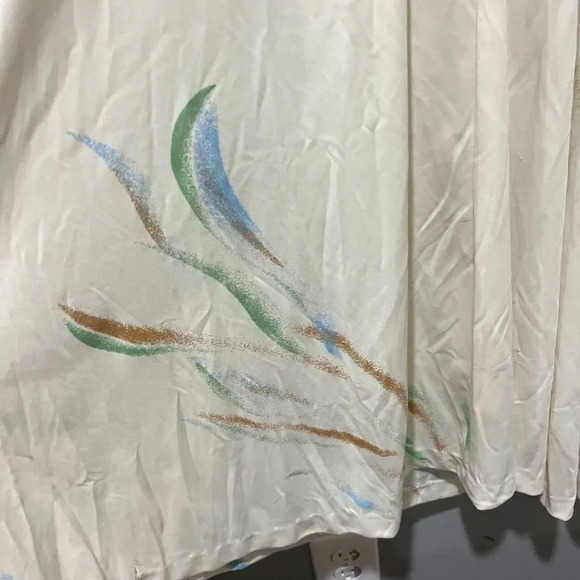 Vtg 7os Womens White Hawaiian Kaftan Summer Midi Dress 14 Elastic Waist String - Picture 12 of 16